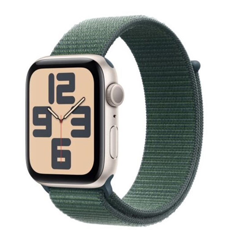 Apple Watch SE Cellular 44mm Starlight Aluminium Case with Lake Green Sport Loop - EU