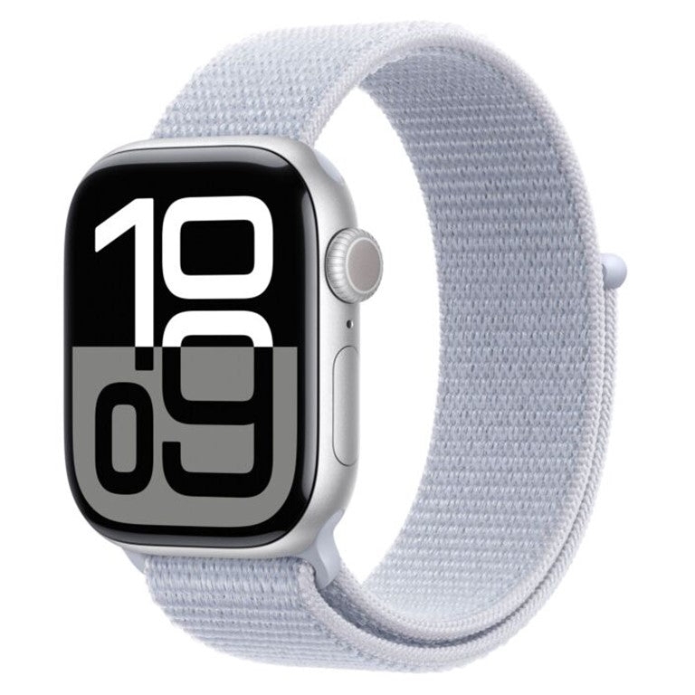 Apple Watch 10 GPS 46mm Silver Aluminium Case with Blue Cloud Sport Loop - Italia