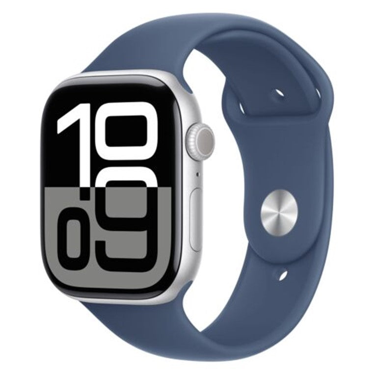 Apple Watch 10 GPS 46mm Silver Aluminium Case with Denim Sport Band - M/L - EU