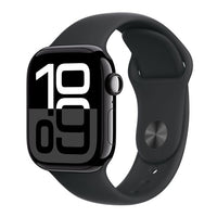 Apple Watch 10 Cellular 42mm Jet Black Aluminium Case with Black Sport Band - M/L - EU