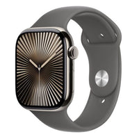 Apple Watch 10 Cellular 42mm Natural Titanium Case with Stone Gray Sport Band - S/M - EU