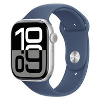 Apple Watch 10 Cellular 42mm Silver Aluminium Case with Denim Sport Band - M/L - EU