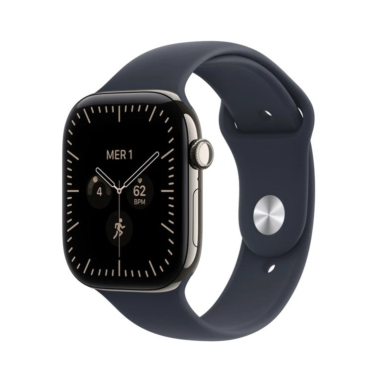 Apple Watch Series 12 Cellular 42mm Natural Titanium - Navy Blue Sport Band - S/M - EU