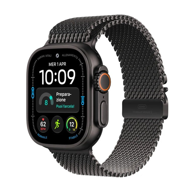 Apple Watch Ultra 4 Cellular 49mm Black Titanium - Black Titanium Milanese Loop - Large - EU