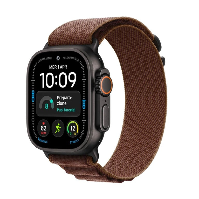 Apple Watch Ultra 4 Cellular 49mm Black Titanium - Burgundy Alpine Loop - Medium - EU