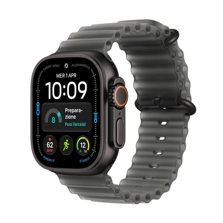 Apple Watch Ultra 4 Cellular 49mm Black Titanium - Translucent Black Ocean Band - EU
