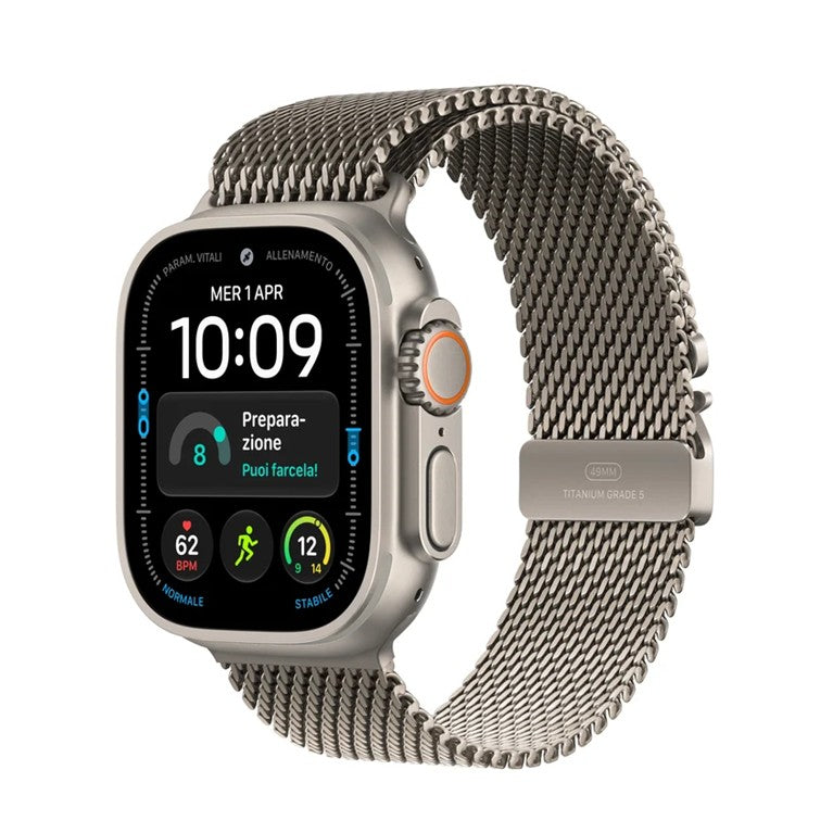 Apple Watch Ultra 4 Cellular 49mm Natural Titanium - Natural Titanium Milanese Loop - Small - EU