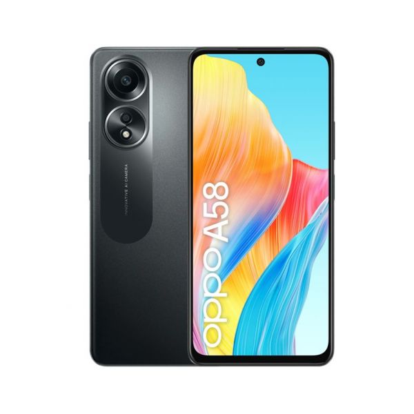 Oppo A58 128Gb 6Gb-Ram 4G Dual Sim - Glowing Black - EU