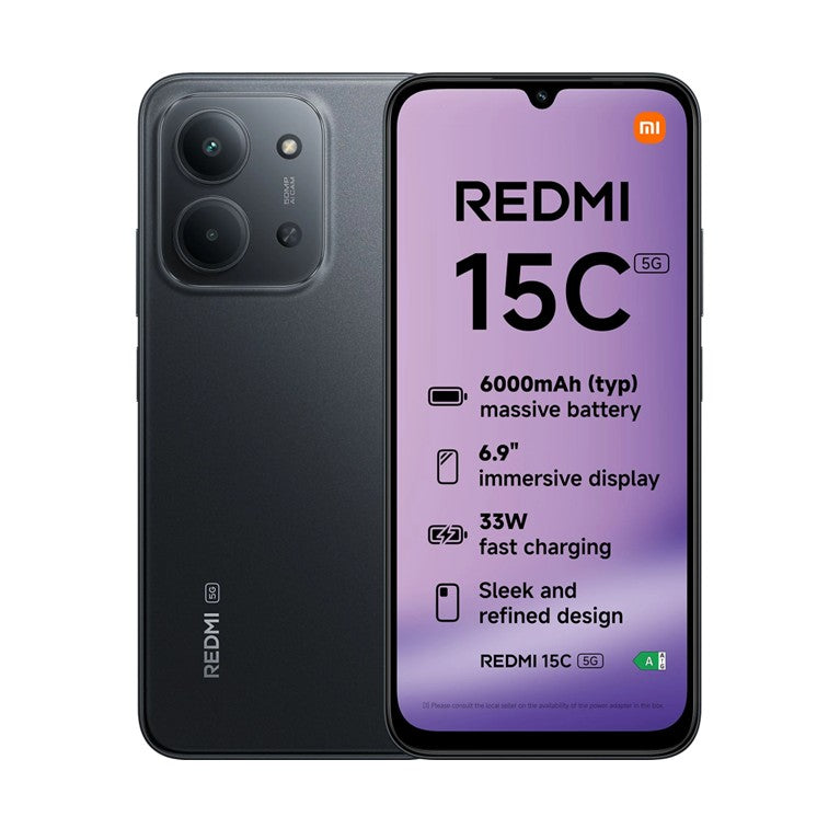 Xiaomi Redmi 15C 5G - 128Gb 4Gb-Ram Dual Sim - Midnight Black - EU
