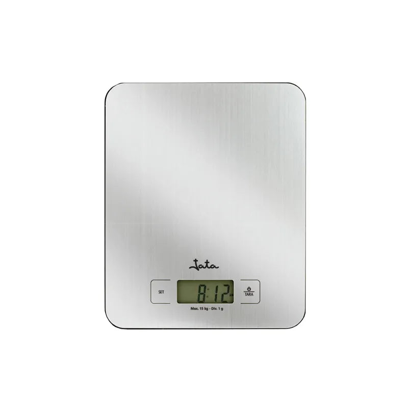 Jata Bilancia da cucina elettronica 15KG MAX LCD timer e CLOCK STAINLESS STEEL 719