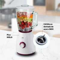 Jata Frullatore con caraffa in vetro da 1.5 L 2 velocità + pulse 1300 W Argento BT265