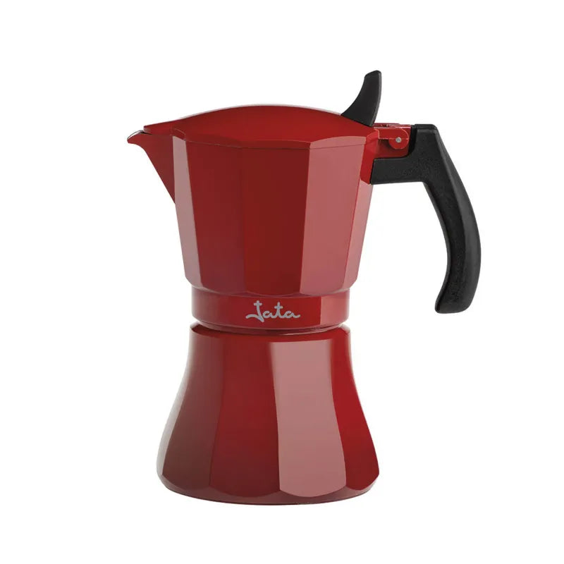 Jata Italian Macchina da Caffè induzione Ready Aluminium Corpo 9CUPS Rosso HCAF2009