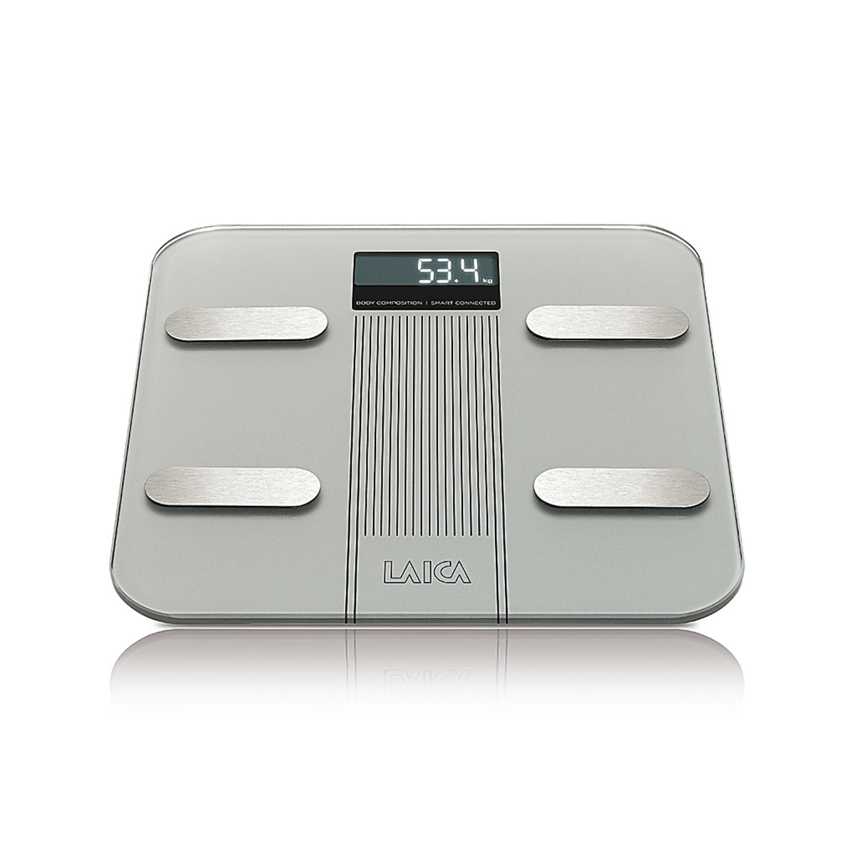 Laica Bilancia pesapersone digitale Bluetooth per composizione corporea Argento 180KG PS7005