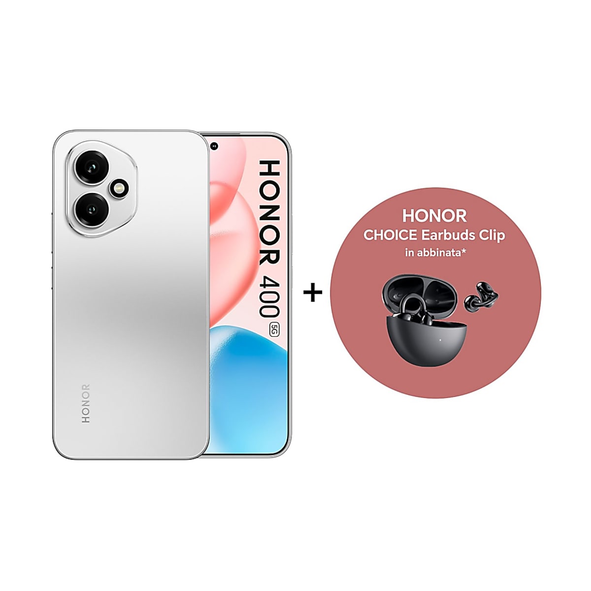 Honor 400 512Gb 8Gb-Ram 5G Dual Sim - Silver + Honor Choice Earbuds Clip - EU