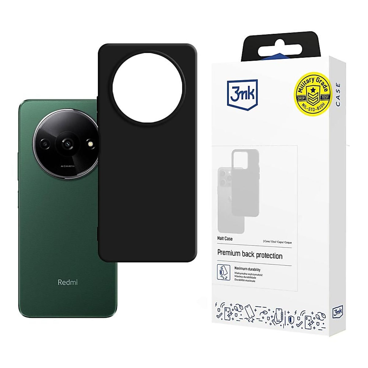 3MK Custodia Opaca - Xiaomi Redmi A3 - Nero