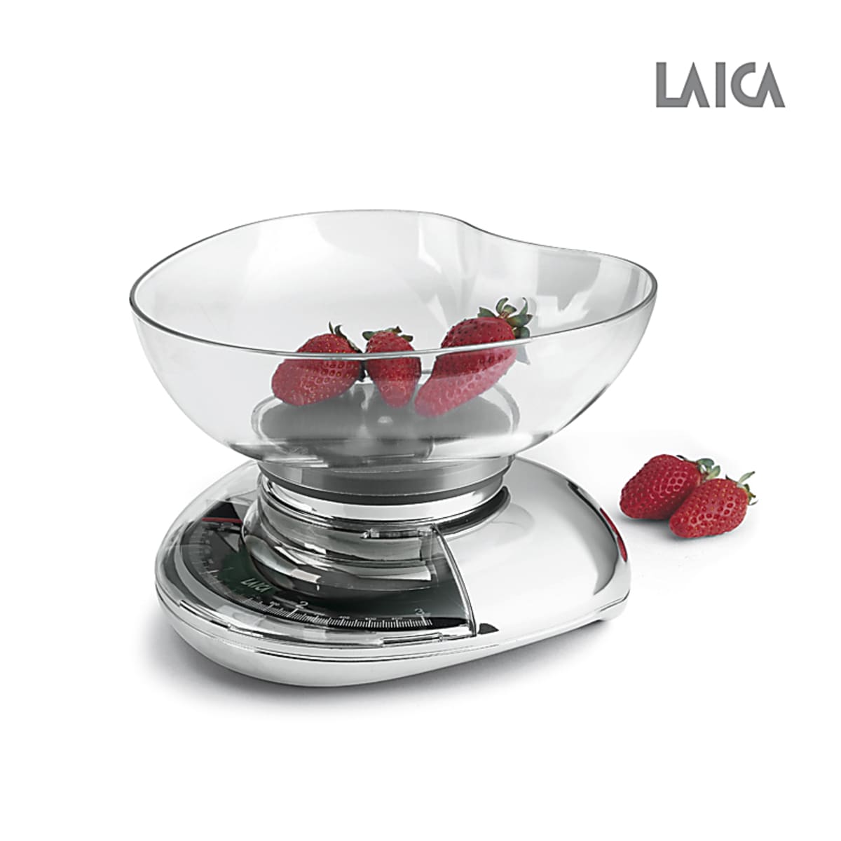 Laica Bilancia da cucina meccanica con grande ciotola design italiano Cromato 3KG MAX LC7107