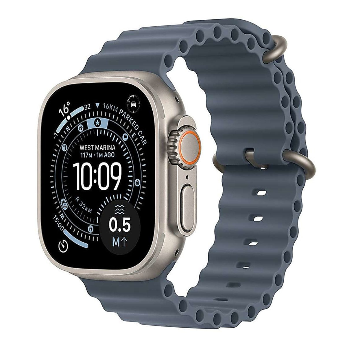 Apple Watch Ultra 3 Cellular 49mm Natural Titanium - Anchor Blue Ocean Band - EU