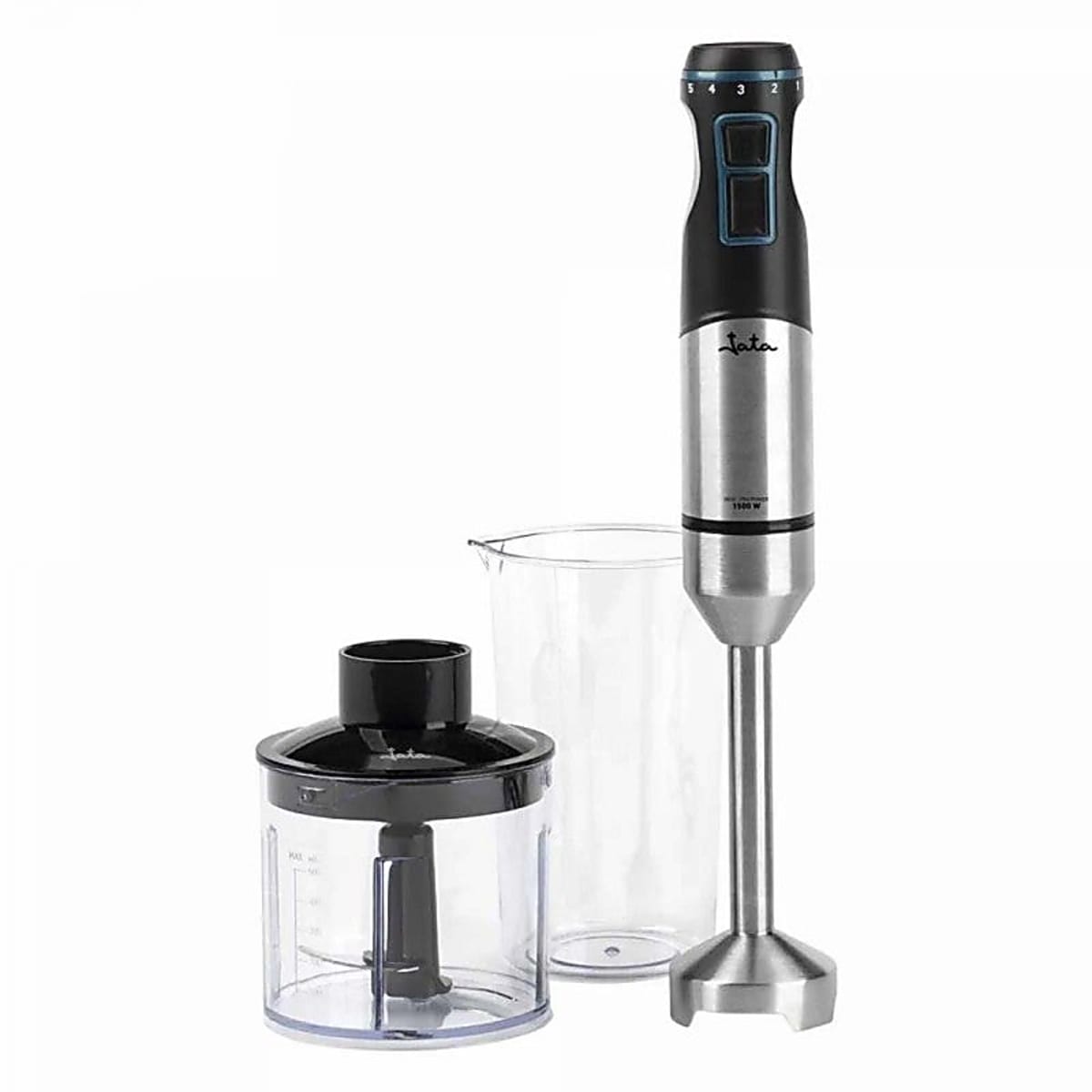 Jata Frullatore a immersione con 3 accessori 4 lame e selettore velocità 1200 W JEBT1791