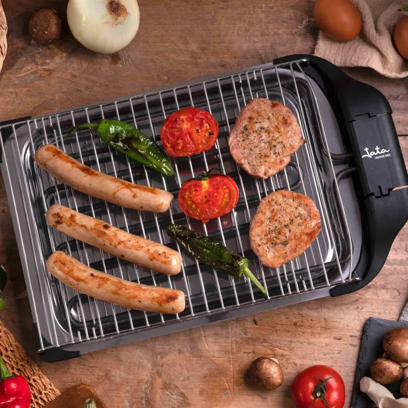 Jata Barbecue elettrico senza fumo e odori 34X24CM 2400 W Nero BQ101