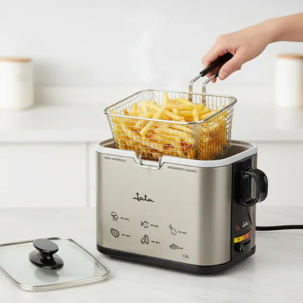 Jata Friggitrice con selettore temperatura 1.3 L 1000 W Argento FR326E
