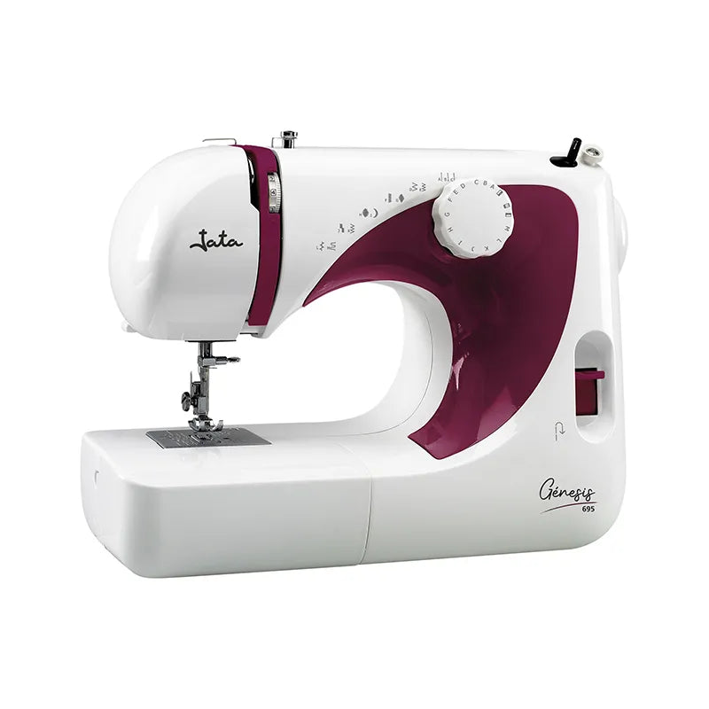 Jata Macchina da cucire portatile a doppio ago con pedale elettronico 70 W Bianco - Rosso MC695