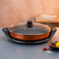 Jata Padella elettrica per paella con coperchio in vetro 38CM DIAMETER 5CM DEPTH 2000 W JEPE1639